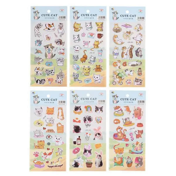 Наклейки объемные ПВХ 9*18мм YILIN STICKER 6 видов КОКОС, фото №1