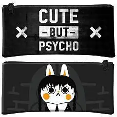 Пенал с двусторонним рисунком "Cute but Psycho" 22х11см, фото №1