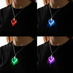 Светодиодный кулон "Сердце" 60 см, мульти, фото №1