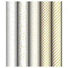 Бумага упаковочная "Pattern on white"  в рулоне 70*100см, фото №1