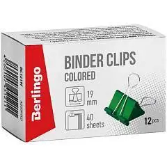 Зажим для бумаг 19 мм, цветной, фото №1