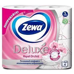 Туалетная бумага Zемма/Zewa Deluxe Орхидея, 3 сл, 4 рул, фото №1