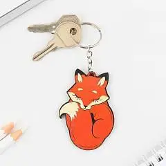 Брелок деревянный "Лиса" 5 х 6 см, фото №1