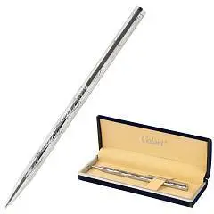Ручка шариковая GALANT "ASTRON SILVER" серебро/хром, 0,7мм, син, фото №1