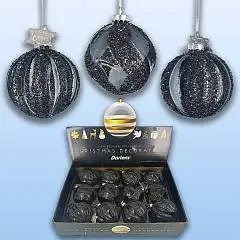 Елочный шар,  , 8 см, стекло, ассорти, фото №1