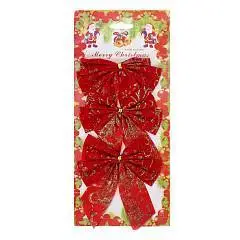 Набор ёлочных бантов, 3 шт "Золотистая россыпь", 11*13 см, фото №1