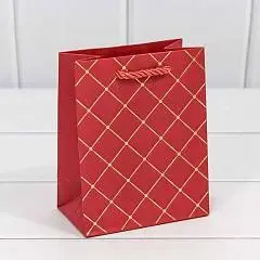 Сумка подарочная "Ромб" Красный 12*15*7см, фото №1