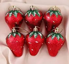Набор украшений "Клубничка" (набор 6 шт) 4х6 см красный, фото №1