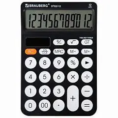 Калькулятор BRAUBERG STYLE-12-BK 157х106мм 12 разр черный, фото №1