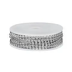 Бусы на ёлку серебристые "Роскошь" , 10 м, 4 мм, фото №1