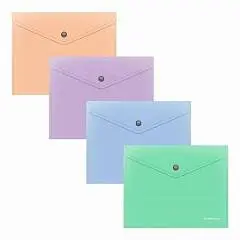 Папка на кнопке EK Matt Pastel Bloom, A5+, ассорти, фото №1