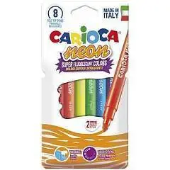 Фломастеры неоновые Сarioca "Neon" 08цв., смываем, фото №1