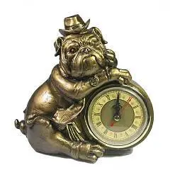 Композиция время Бульдог (золото) длина 18 ,ширина10 ,высота 16.5, фото №1