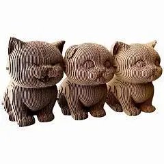 Пазл Конструктор QBRIX Еще три котика, фото №1