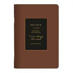 Тетрадь 40л КЛЕТКА "Believe", коричневая рамка, фото №1