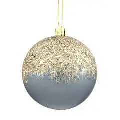 Шар елочный "Алмазная роскошь",D 8 см, голубой/золото, фото №1