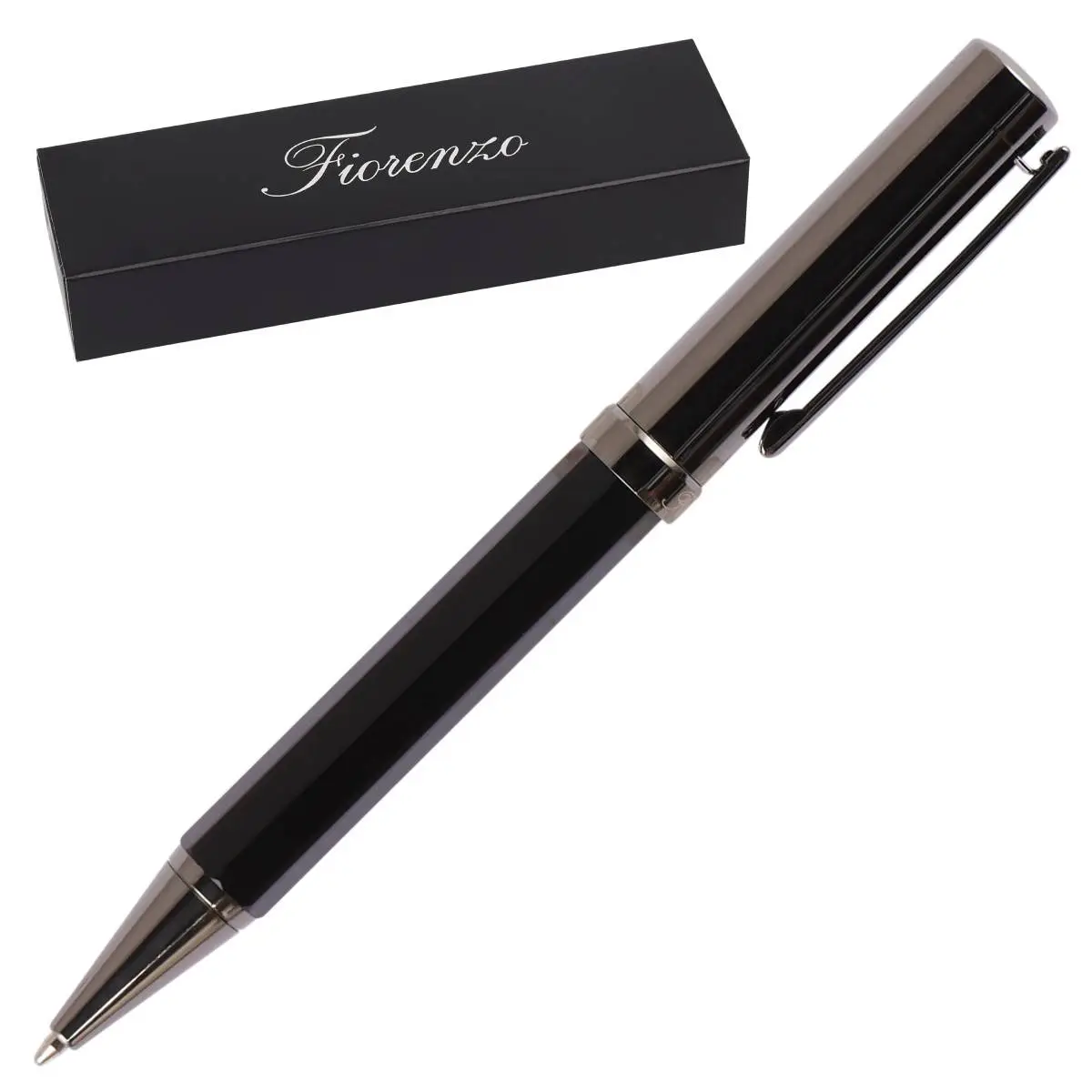 Ручка шариковая "FIORENZO" черный/графит, синяя, фото №1