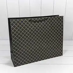 Сумка подарочная "Ромб" черный 50х40х15см, фото №1