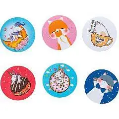 Закладки бумажные "Милые зверушки" 45х45мм, 50л, микс, фото №1