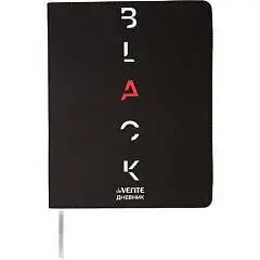 Дневник шк. "BLACK" кожзам, мягк.обл, фото №1