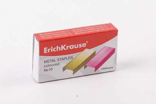 Скобы №10 Erich Krause 1000 шт/уп., цветные, фото №1