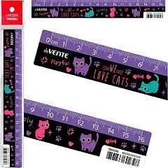 Линейка пластиковая "deVENTE. Funny Cats" 16 см, с дизайном, фото №1