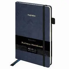 Блокнот А5 80л кл "Velvet" резинка, синий, фото №1