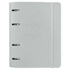 Тетрадь на кольцах 120л "Journal", белый кожам, фото №1