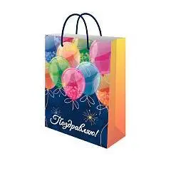 Сумка подарочная "Праздничные шары" 14х20х6,5 см, фото №1