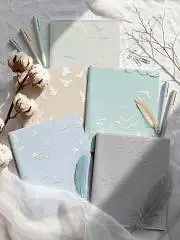 Тетрадь 48л КЛЕТКА "ЛЕТАЮЩИЕ ПТИЦЫ" софт-тач, выб.УФ-лак, фото №1