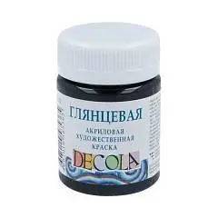 Краска акриловая глянцевая Черная Декола 50мл, фото №1