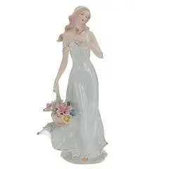 Фигурка декоративная Девушка с корзиной цветов L17 W13 H34,5 с, фото №1