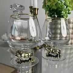 Набор д/коньяка "Лошадь" 2 бокала Шаранте, фото №1