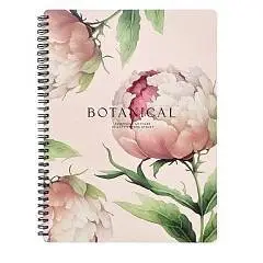 Тетрадь А4 96л КЛЕТКА "Peony" пудровый, спираль, фото №1