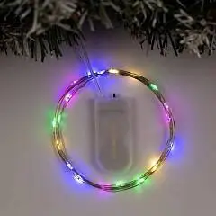 Гирлянда электрическая Роса 20л, LED, 2м, на батар, мульти, фото №1