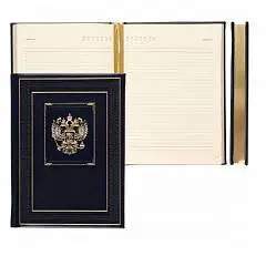 Ежедневник недат А5 "Символика" зол срез, синий кожзам тв.обл, фото №1