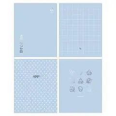 Тетрадь 80л КЛЕТКА "Blue&silver", тиснение фольгой, фото №1