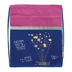 Мешок д/обуви Schoolformat "SHINE" 49х41см, 2отд, синий, фото №1