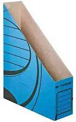 Лоток вертикальный А4 синий картон 75 мм, фото №1