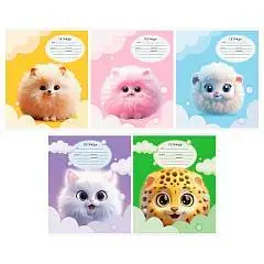 Тетрадь 12л КЛЕТКА "Пушистики", фото №1