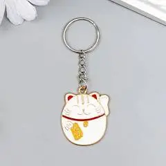 Брелок металл "Кот Манэки-нэко" 3,5х3 см, фото №1