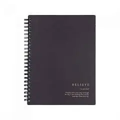 Тетрадь 120л кл "Believe" черный, спираль, фото №1