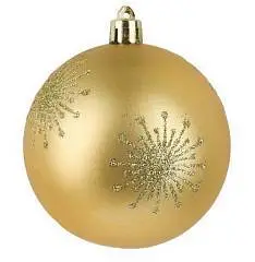 Шар елочный 8см Золото блеск, фото №1