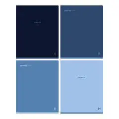 Тетрадь 48л КЛЕТКА "Monocolor. Blue", soft-touch ламинация, фото №1