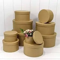 Коробка подарочная "КрафТ" круглая 29,5*15,8см 10-8, фото №1