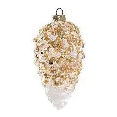 Украшение Шишка сосны Ламберта сахарной (стекло) 6х6х12 см, фото №1