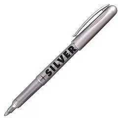 Маркер лаковый CENTROPEN круг., 1,8 мм, серебряный, фото №1