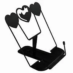 Подставка д/книг и учебников КОТЫ И СЕРДЕЧКИ.ЧЕРНЫЙ, чёрн метал, фото №1