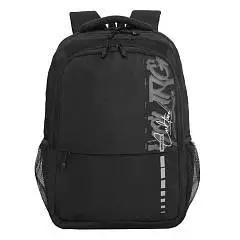 Рюкзак школьный Grizzly 2 отд черн/сер светоотр эл, фото №1