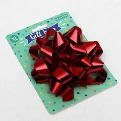 Бант-звезда № 14 металлик красный, фото №1